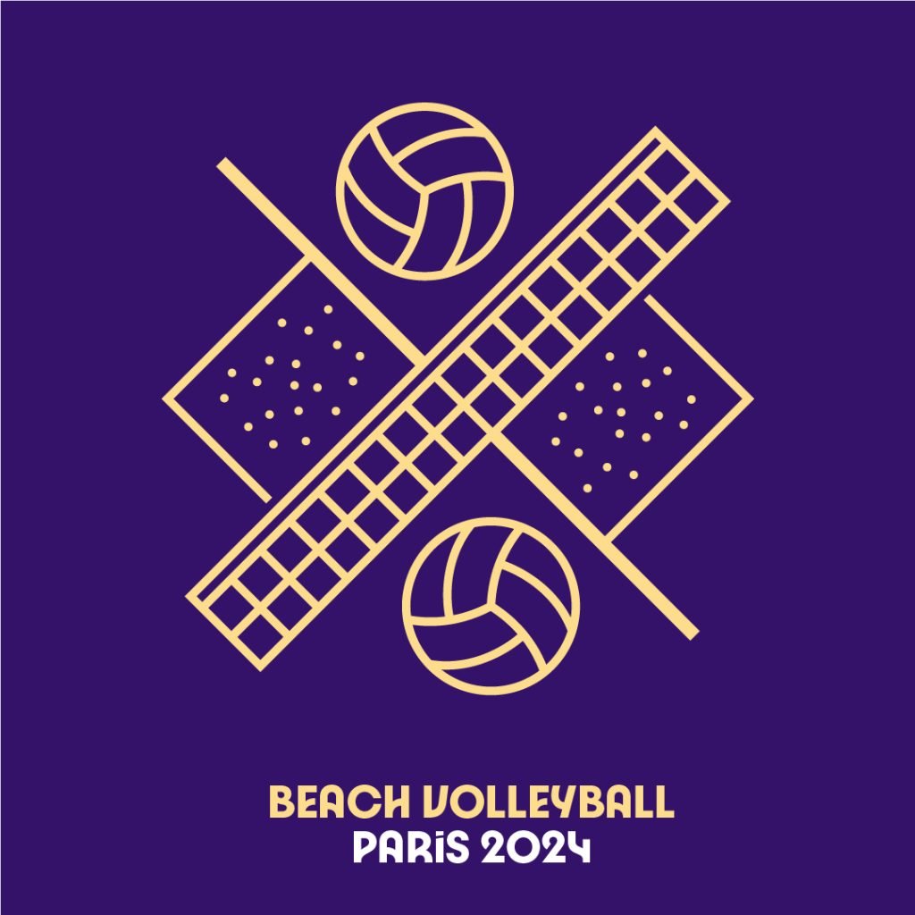 Pittogramma del beach volley creato per Parigi 2024 (Copyright Olympics)