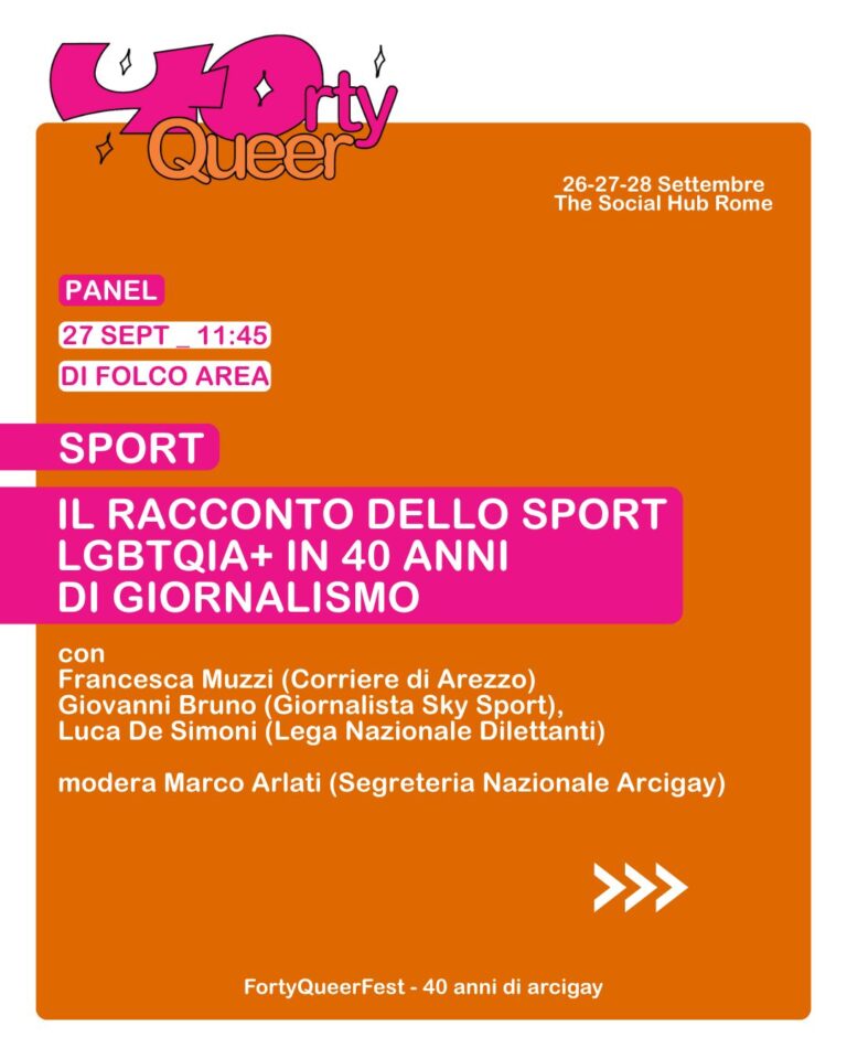 Locandina evento 40 queer sport